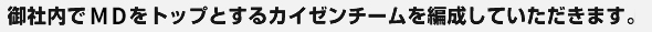 御社内で総経理をトップとするカイゼンチームを編成していただきます。