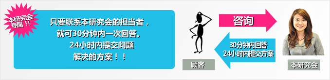 本研究会专属！！只要联系本研究会的担当者，就可30分钟内一次回答。 24小时内提交问题解决的方案！！